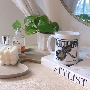 Vintage 90’s Classical Violin Coffee Mug Linyi China by Silver Phoenix